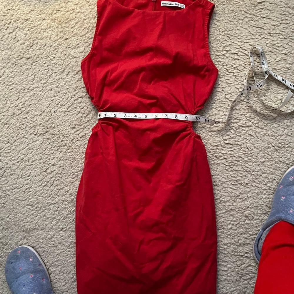 Abercrombie Fitch Elegant Red Sleeveless Cutout Dress XXS NWOT - Picture 6 of 12